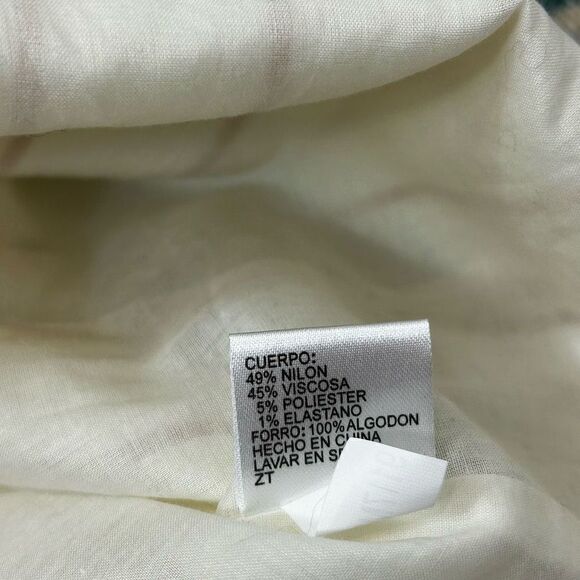 Cremieux Midi dress Button Up Ivory Stripe Puff Sleeve s z 14 Large - Picture 6 of 15